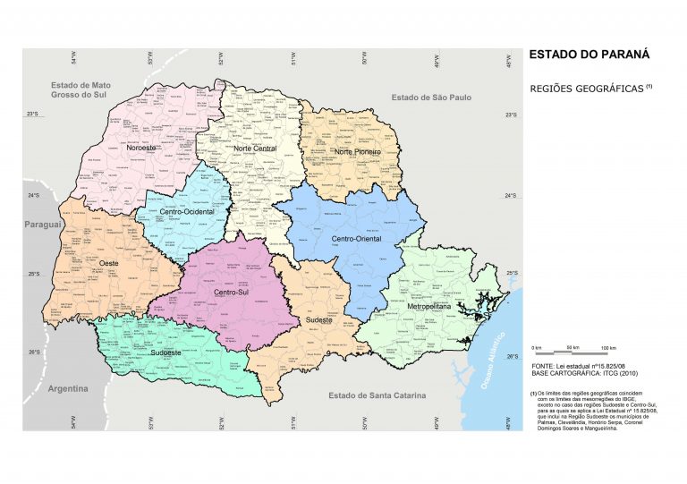 Mapa do Paraná: Lista de Cidades, Tipos de mapa e Curiosidades